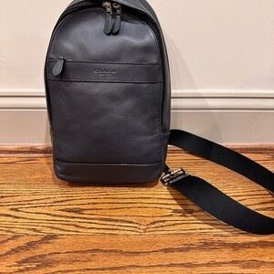 Coach Blue/Grey Leather Men's Bum Bag